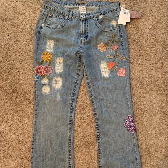 vintage floral jeans